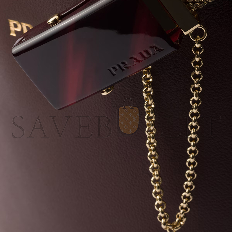PRADA BUCKLE LEATHER BUCKET BAG WITH JEWELED BELT 1BE085 (29*16.5*18cm) PRADA BUCKLE LEATHER BUCKET BAG WITH JEWELED BELT 1BE085 (29*16.5*18cm)